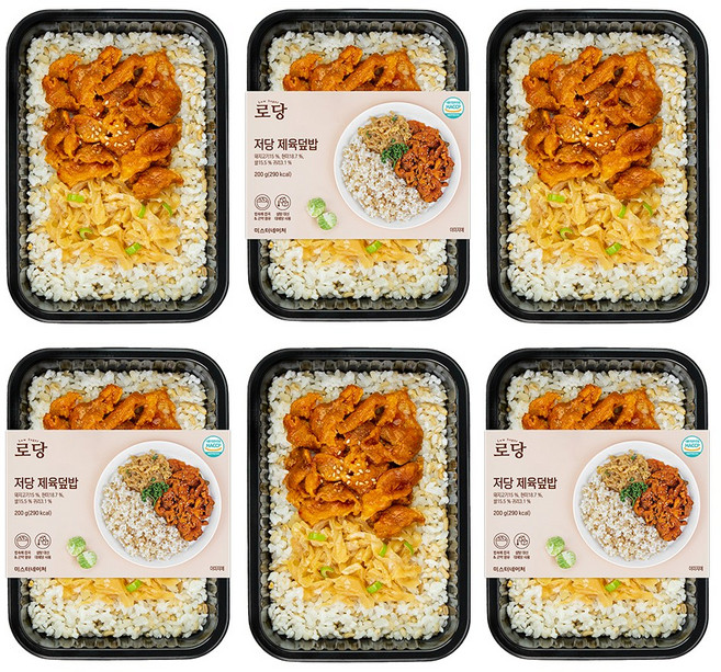 굿스푼 저당 식단 도시락 직장인 점심 저당소스 제육덮밥 200g 6팩 1세트 1200g (냉동), 6개