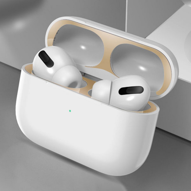 JoonieMarket 에어팟 프로 철가루 먼지 방지 스티커 18K 금도금, 골드, Airpod pro