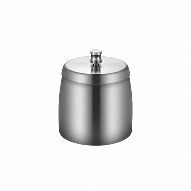 霧面無味附蓋菸灰缸, 不鏽鋼拉絲-大款, 1個