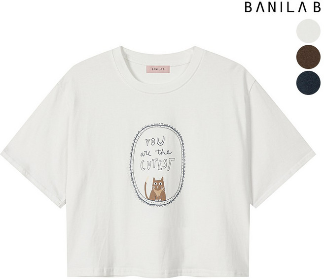 바닐라비 여성 고양이 반팔 티셔츠