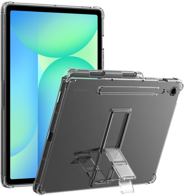 갤럭시탭 S10 FE 케이스 투명 펜수납 4단 각도조절 거치대 플렉실드, 갤럭시탭S10 FE