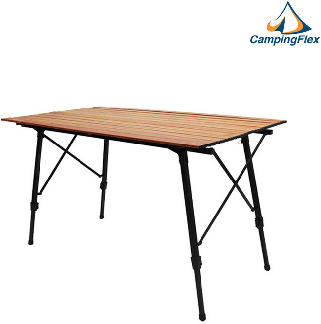 (캠핑플렉스) 캠핑용 클래식 알루미늄/우드 롤 테이블 대/특대 접이식 감성 테이블 캠핑테이블 롤테이블 차박 대형 테이블, 04. 클래식 우드 롤 테이블_특대