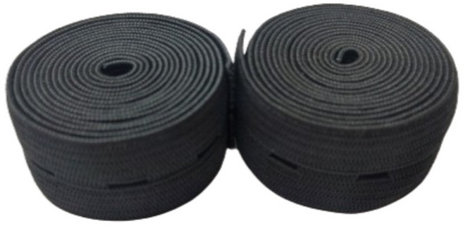 셀프스토리 단추 구멍 고무밴드 20mm, 2개, 블랙