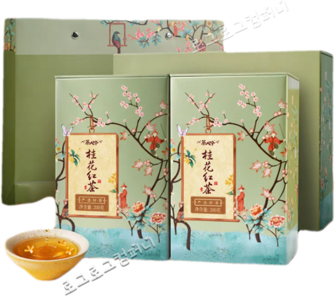 계화 홍차 400g 우이산 농향형 블랙티 세트, 2개, 1개입, 200g
