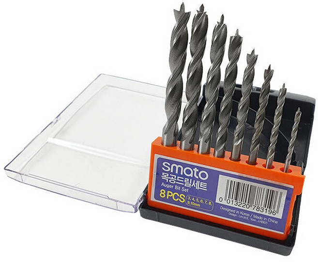 스마토 목공 드릴비트세트 육각원터치타입, 8본조 목공드릴비트, 1개