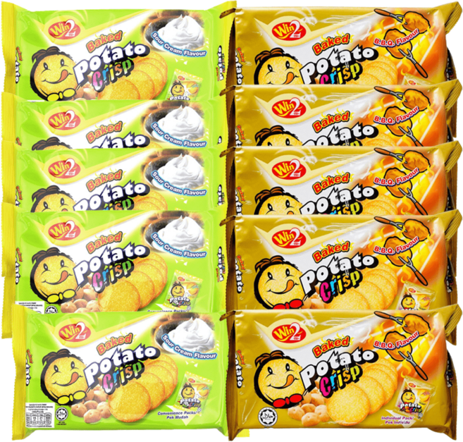 포테이토 크리스프 사워크림향+바베큐맛 75g 5개씩 (총 10개), 10개