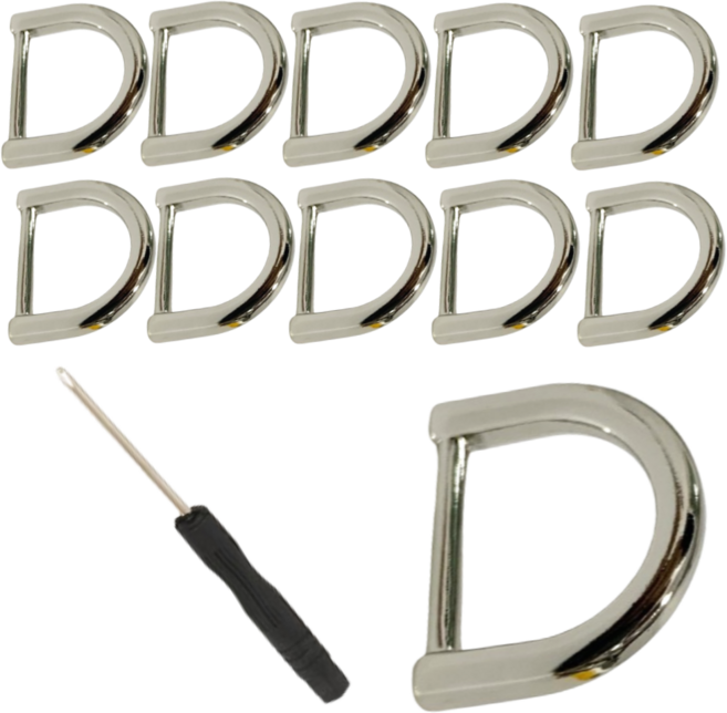 오월점빵 D링 1.5CM 잠금 드라이브 세트 MA-J054, 10개, 실버