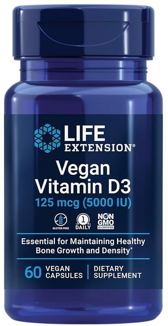 라이프익스텐션 비건 비타민 D3 125mcg 캡슐 60정, 60, 1 - 쿠팡