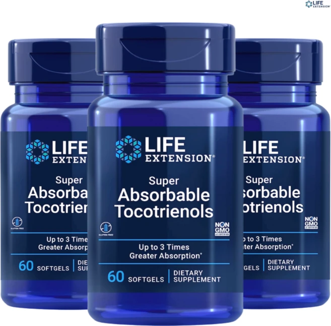 라이프익스텐션 고흡수성 토코트리에놀 소프트젤, 60정, 3개 - 쿠팡
