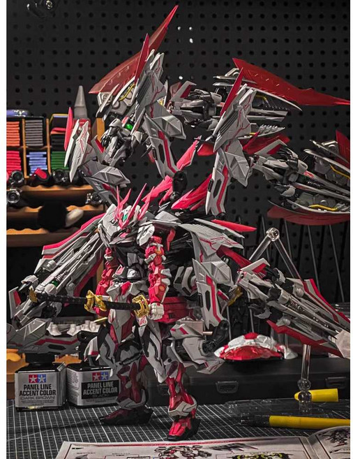 Silver 중국건담 대륙 프라모델 MG 중국건담프라모델, 1개, 붉은 용 이단+LED+아교