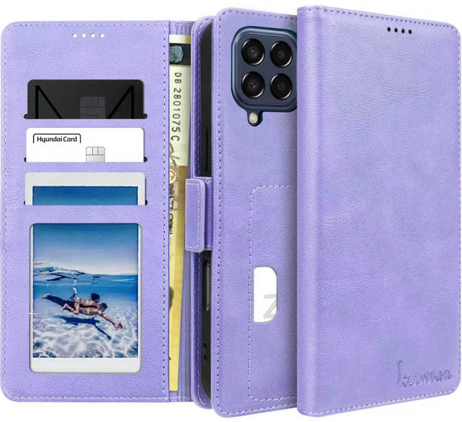 커위안 명품 수제 갤럭시M33 5G 점프2 가죽 카드 지갑형 다이어리 폰 케이스