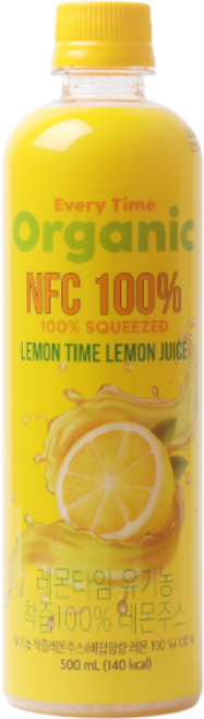 [레몬타임] 스페인산 유기농 NFC 착즙 레몬주스, 1개, 500ml