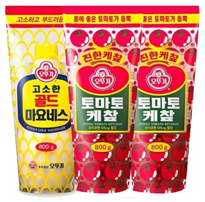 오뚜기 케찹 800g x 2개 + 마요네즈, 3개