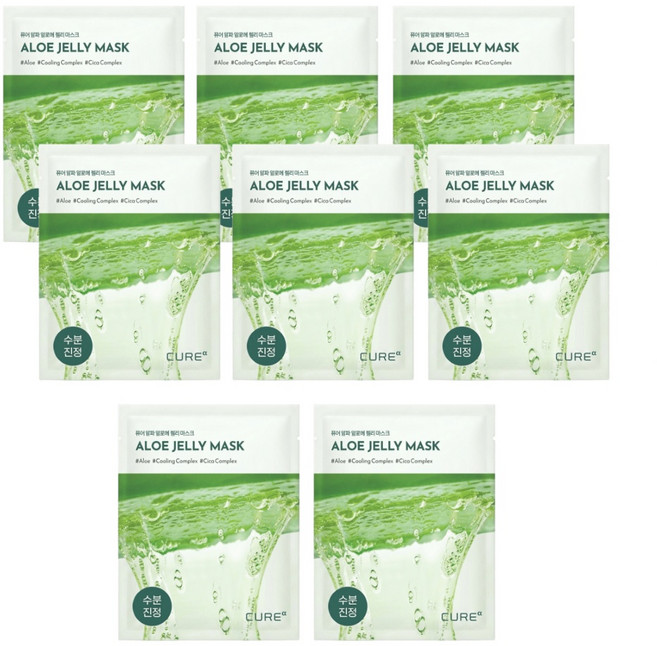김정문알로에 큐어알파 알로에 젤리 마스크, 8개, 1개입