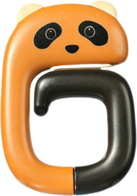 萌趣桌邊掛勾【JJ1033】桌邊掛包勾 折疊書包掛鉤, 02.棕色小浣熊, 1個