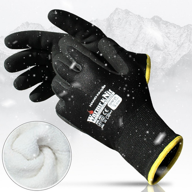 핸드맥스 방한장갑 Warmr knit 워머니트 겨울용 코팅장갑 기모장갑 1켤레, 검정, 1개