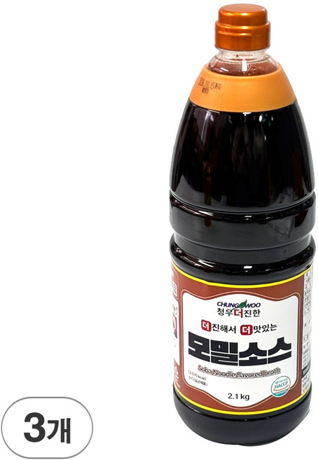 청우더진한 메밀소바육수 메밀국수소스 청우모밀소스 2.1kg, 3개