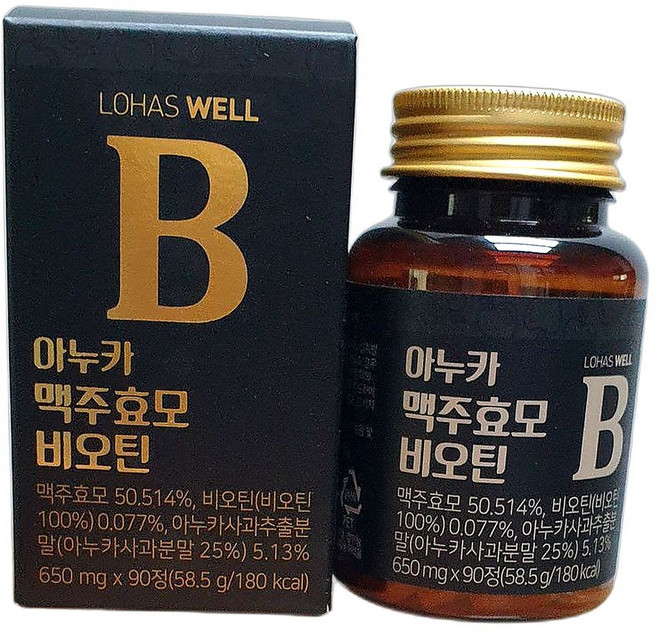 건강한 모발과 피부를 위한 비오틴 맥주효모 아누카사과 추출분말 영양제 90정 1개