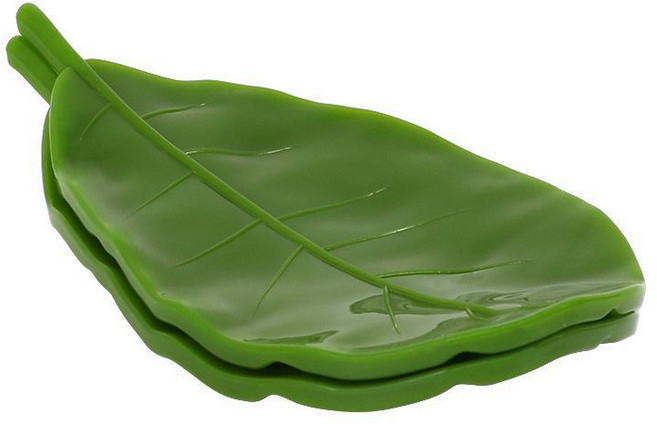 창의 나뭇잎 비누접시 (다기능 액세서리 접시 겸용, 2개, 그린