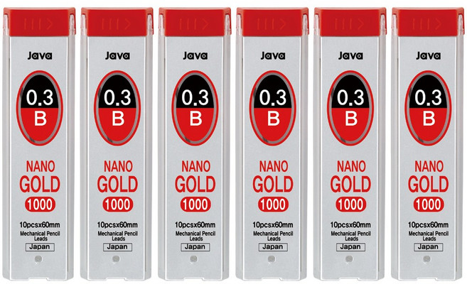 자바펜 나노골드 1000 B 샤프심, 0.3mm, 6개
