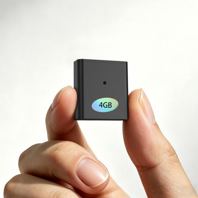 Ditwo 고성능 초소형 녹음기 원터치 장시간 위장 자석 흡착 음성녹음, 블랙, 4G