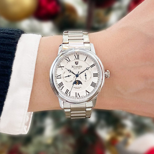 NIVADA 니바다 남성용 멀티펑션 메탈시계 1004 쇼핑백 증정