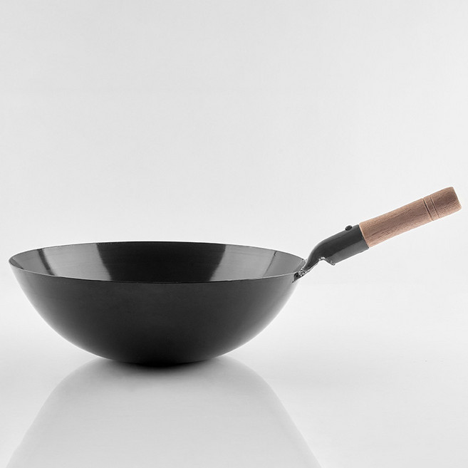 쿡제 철 북경 팬 무쇠 웍 나무손잡이, 1개, 42cm