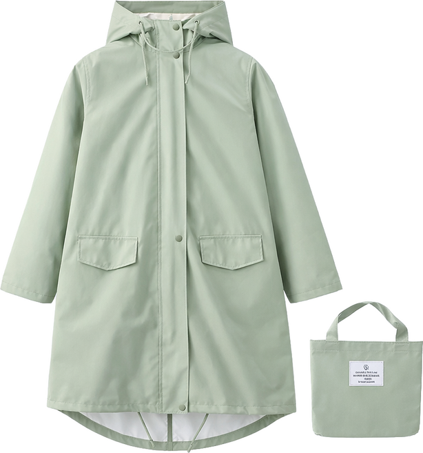 CUBE STORE 北歐色系 連身雨衣 成人 防暴雨 防潑水 機車/登山 輕量, 抹茶綠