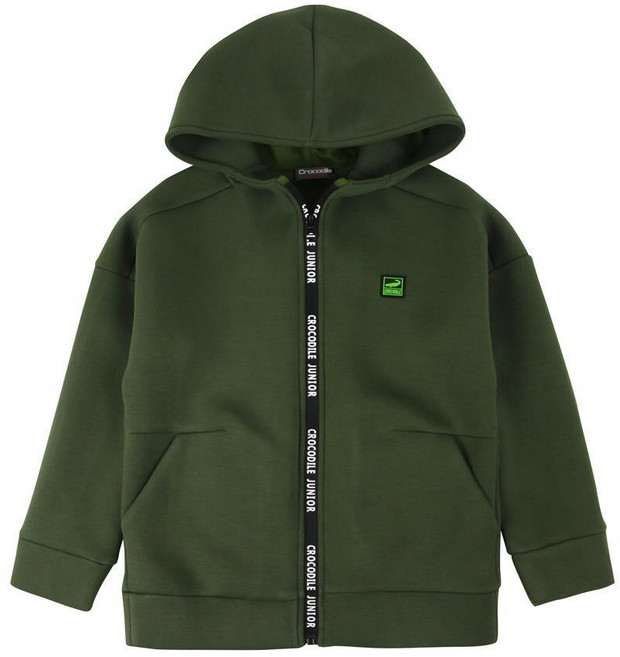 Crocodile Junior 小鱷魚童裝 LOGO印字拉鍊太空棉連帽外套