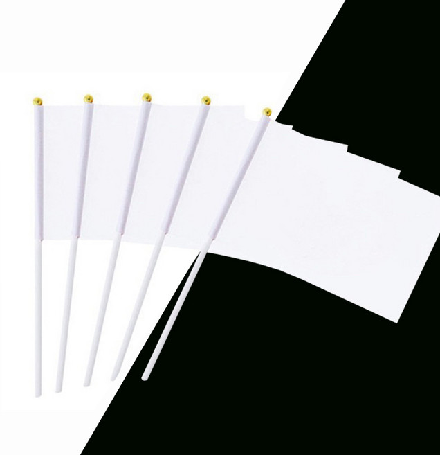 DIY 흰색 사각 깃발 (5개)