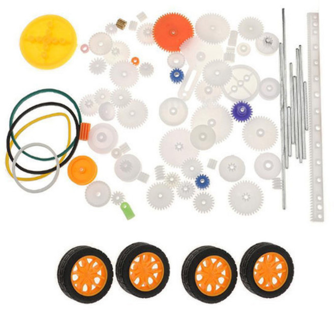 기어세트 78종 자동차 바퀴 DIY 플라스틱 기어 톱니 부싱 아두이노, 1세트