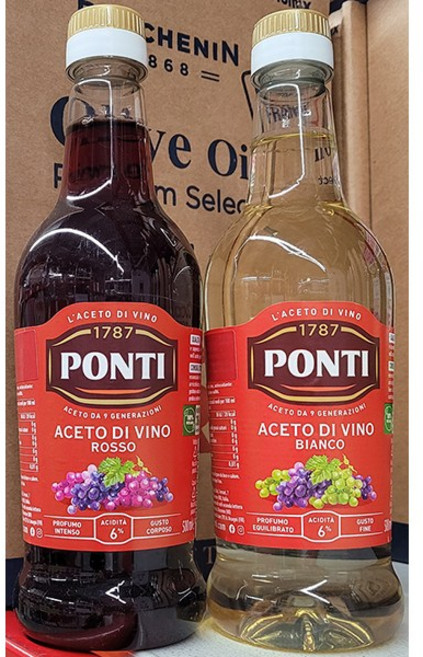 PONTI 폰티 와인 식초 500ml (레드와인식초 화이트와인식초) / 이탈리아, 1개