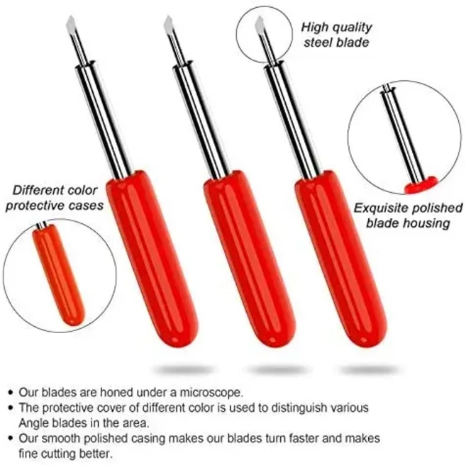 새로운 60-10PCS Cricut Maker/Maker 3 절단기 용 커팅 블레이드 교체 딥 포인트 Explore Air/Explore Air 3 Cut Blade, 02 Red, 05 10PCS