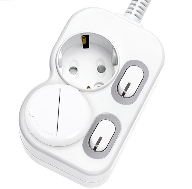 에코파워탭 LED 개별 절전 멀티탭 2구 EPM 202N, 2.5m, 화이트, 1개