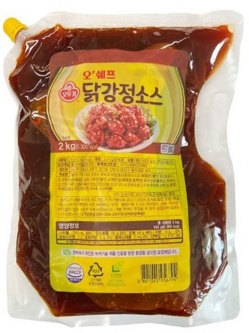 오쉐프 닭강정소스 (스파우트팩) /오뚜기, 6개, 2kg