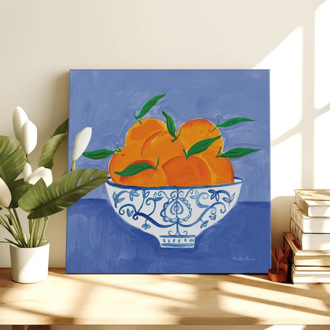 컬러풀 플로럴 모먼트 꽃그림 일러스트 카페 인테리어 플랜테리어 그림액자 14종 08-14 거실 현관액자 아이방 집들이선물, 10.썸머오렌지보울