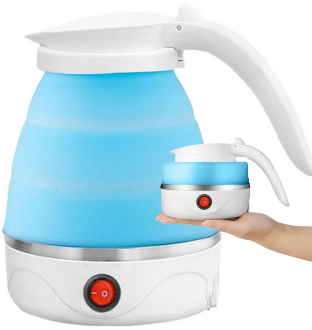 접이식전기포트 캠핑용주전자 휴대용 멀티 실리콘 라면포트, Blue