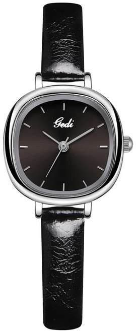 여성 스퀘어 다이얼 가죽 쿼츠 시계