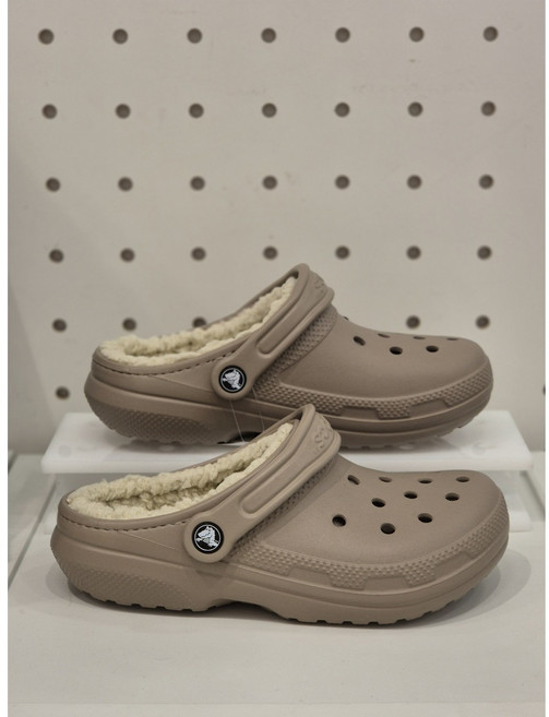 [크록스 정품] 겨울상품으로 따듯하면서 가볍게! 라인드 클로그 203591-2Y2 (본) 남녀공용 편안하고 따뜻한 겨울용 신발 털크록스