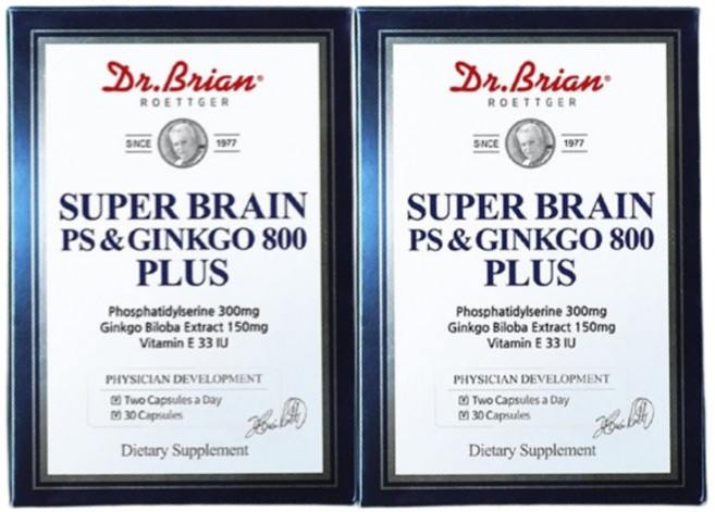 닥터브라이언 슈퍼브레인 PS 징코 포스파티딜세린 30캡슐 x 2통 기억력 인지력 개선 EPA DHA 불포화지방산, 30정, 2개