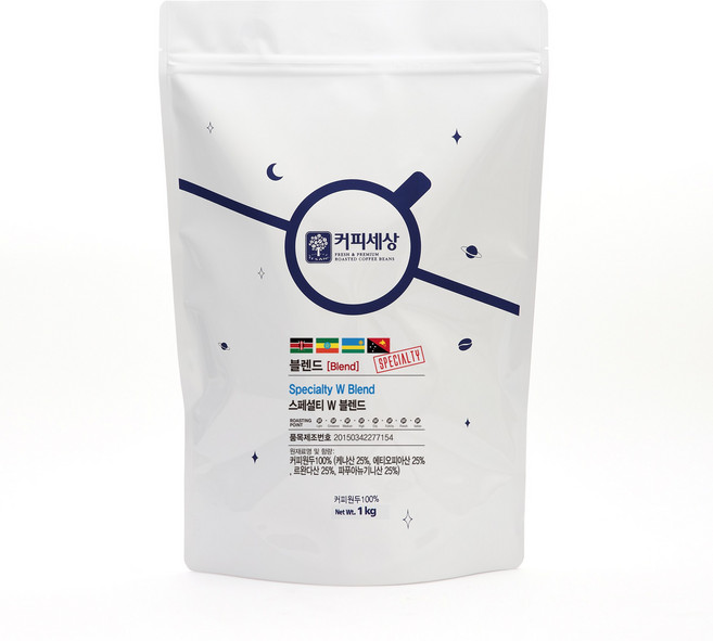 커피세상 스페셜티원두 스페셜티 W 블렌드, 1kg, 1개, 홀빈(분쇄안함)