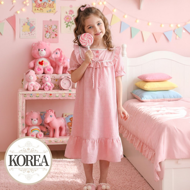 여아 원피스 잠옷 공주 파자마 캔디D