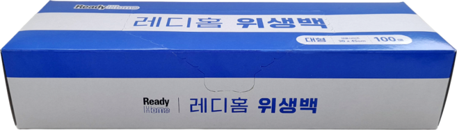 한장씩 뽑아 쓰는 레디홈 두꺼운 일회용 비닐봉투 위생백 100매, 1개, 100개입, 대(L)