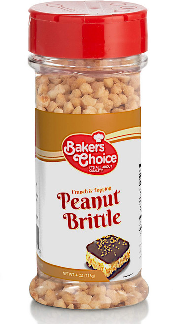 베이커스 초이스 피넛 브리틀 크런치 - 견과류 디저트 아이스 베이커스 초이스 피넛 브리틀 크런치 - 견과류 디저트 아이스크림 토핑 - 아이스크림 선데 컵케이크 또는 밀크셰이크, 땅콩 브리틀, 1개