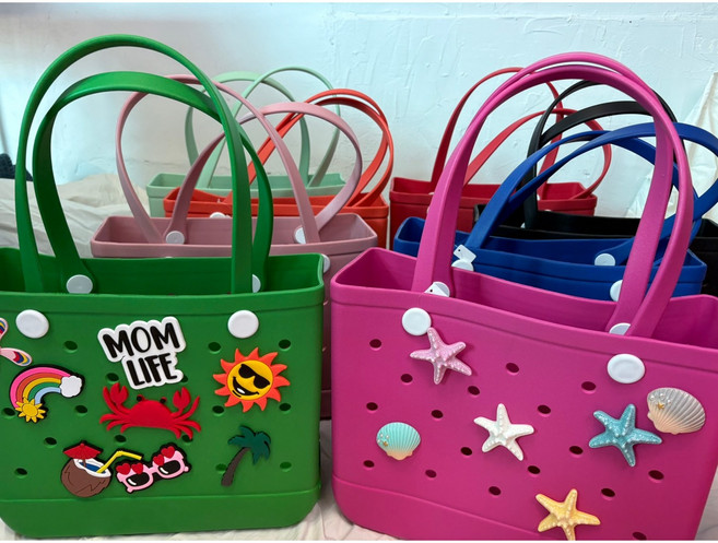 베베키키 수영장 실리콘 방수 비치백 젤리백 수영백 수영장 목욕 EVA 여름 샌드백 미니백 어린이 유아 바캉스 키즈백 물놀이 커스터마이징, 가방, M-Bag, 핫핑크