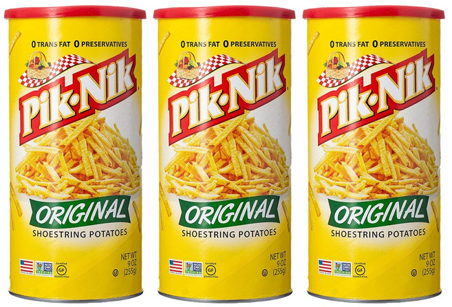 피크 니크 피크닉 오리지날 슈스트링 포테이토 감자 스틱 스낵 255g 3통, 3개