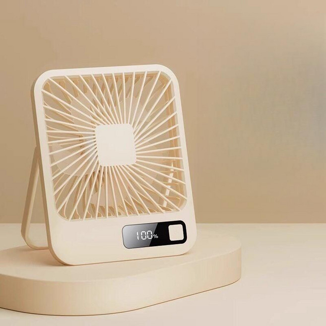 탁상형 미니 냉풍기 책상용 USB충전 저소음 쿨러, 옵션, 유선 모델 -베이지