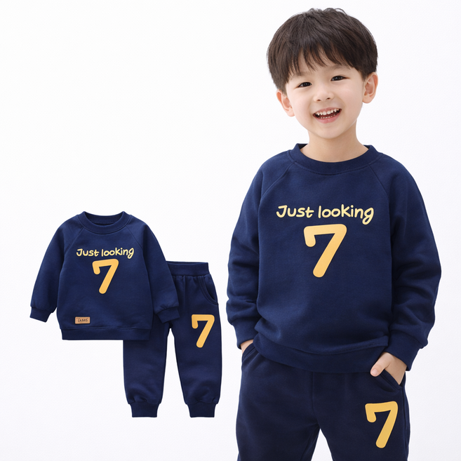 아동 숫자7 상하세트 유아 트레이닝복 키즈 맨투맨세트