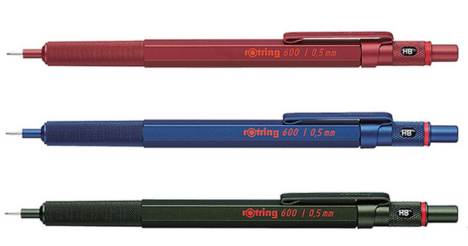 로트링 600 샤프 0.5mm / 0.7mm (블루 레드 그린) + 틴케이스 증정, 0.5mm 그린