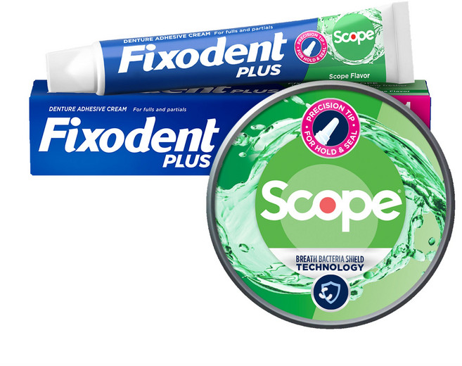 Fixodent PLUS假牙黏著劑 清新口氣配方, 1個